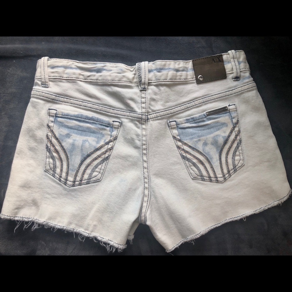 Armani Exchange Denim Distressed Shorts